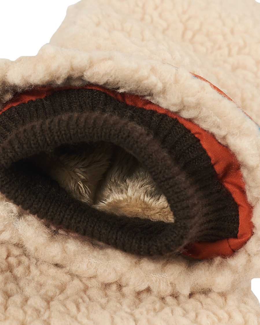 Men | Elmer by Swany Miyo Wool Teddy Mittens Beige/Blue | Elmer by Swany | Miyo Wool Teddy Mittens Beige/Blue
