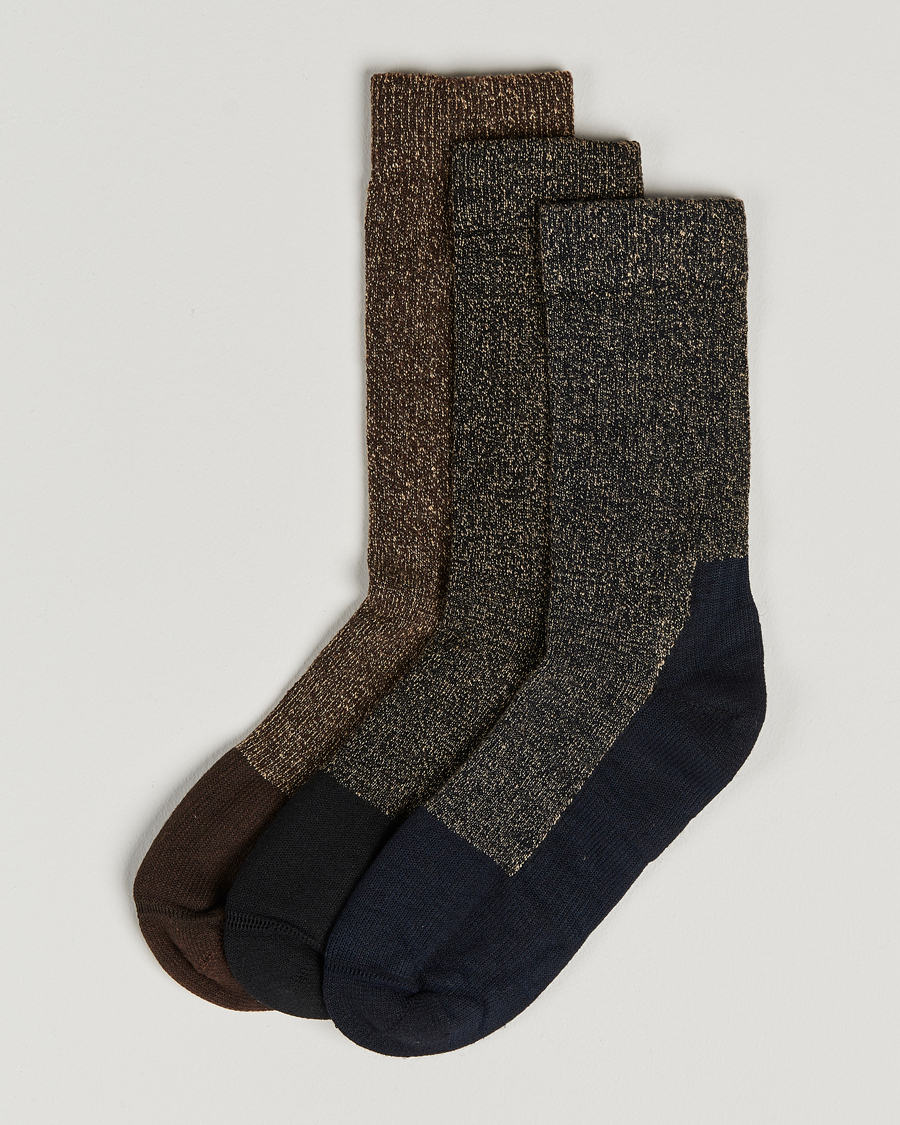 Men | Red Wing Shoes | Red Wing Shoes | Wool Deep Toe-Capped Crew 3-Pack Brown/Navy/Black