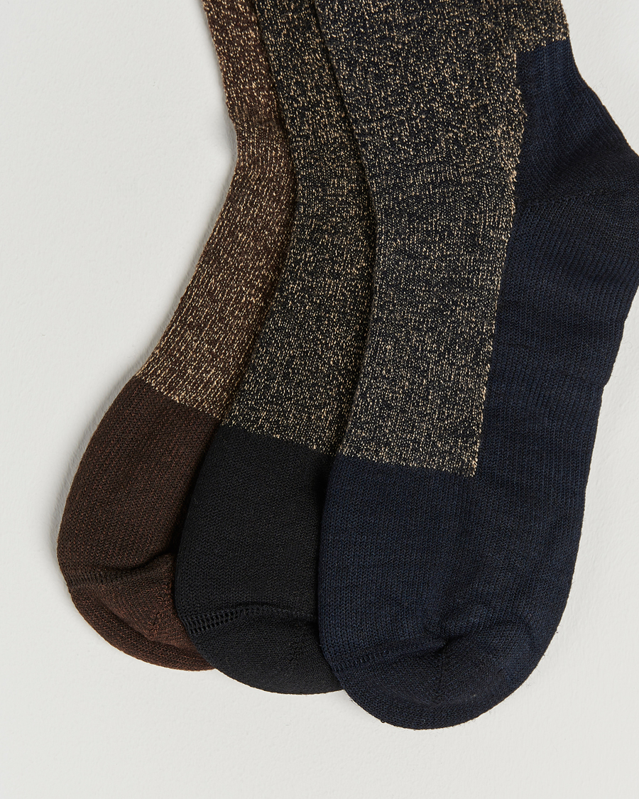 Men | Red Wing Shoes | Red Wing Shoes | Wool Deep Toe-Capped Crew 3-Pack Brown/Navy/Black