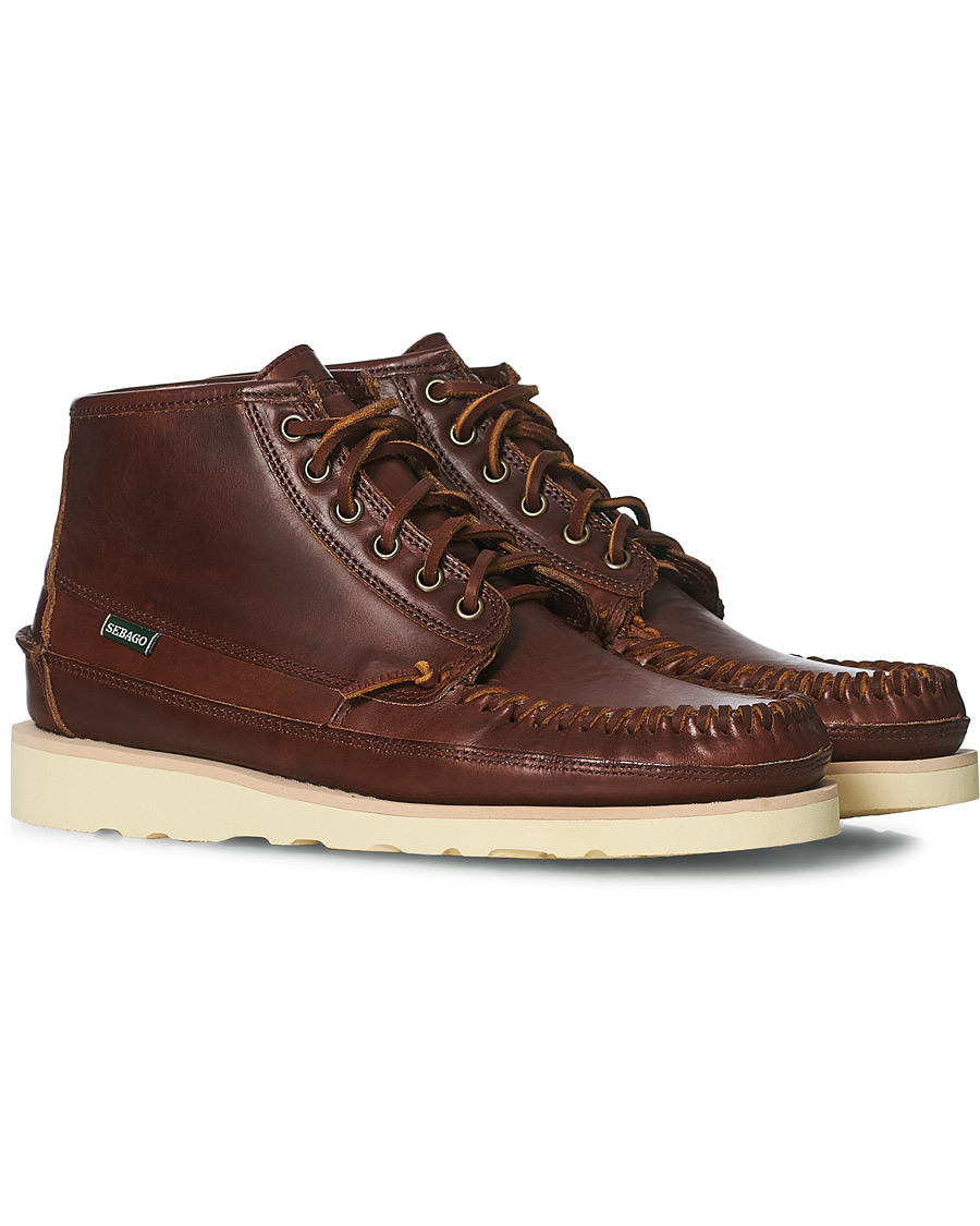 Sebago Campsides Seneca Mid Leather Boot Brown at CareOfCarl.com