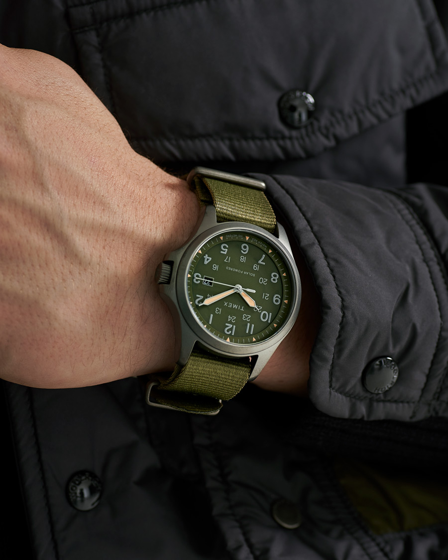 Men | Fabric strap | Timex | Field Post Solar Watch 41mm Green Dial