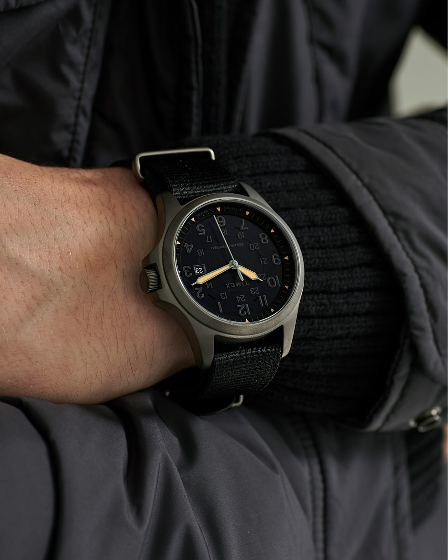 Men | Fabric strap | Timex | Field Post Solar Watch 41mm Black Dial