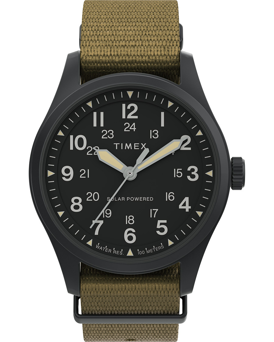 Men | Timex Field Post Solar Watch 36mm Green/Black | Timex | Field Post Solar Watch 36mm Green/Black