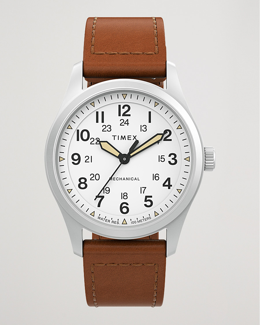 Men | Timex Field Post Mechanical Watch 38mm White Dial | Timex | Field Post Mechanical Watch 38mm White Dial
