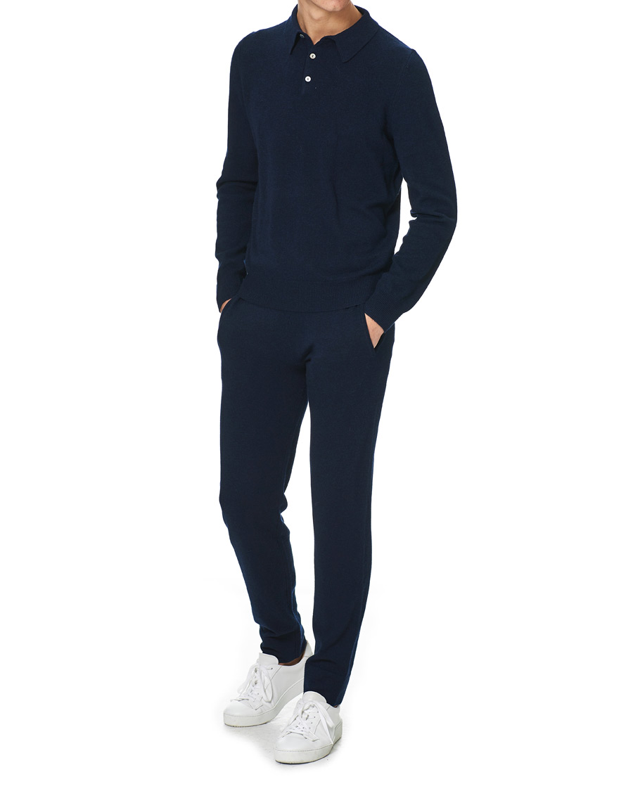 Men | Trousers | People's Republic of Cashmere | Cashmere Sweatpants Navy