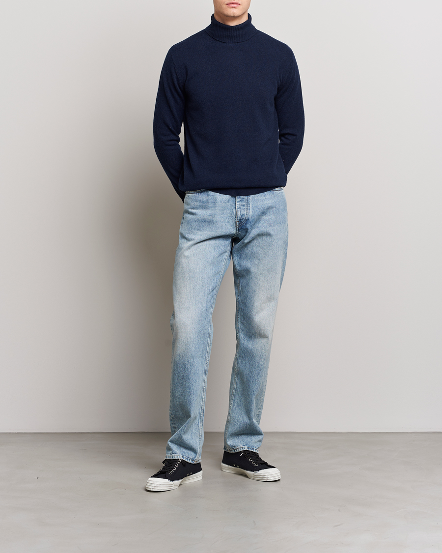 Men | Sweaters & Knitwear | People's Republic of Cashmere | Cashmere Turtleneck Navy