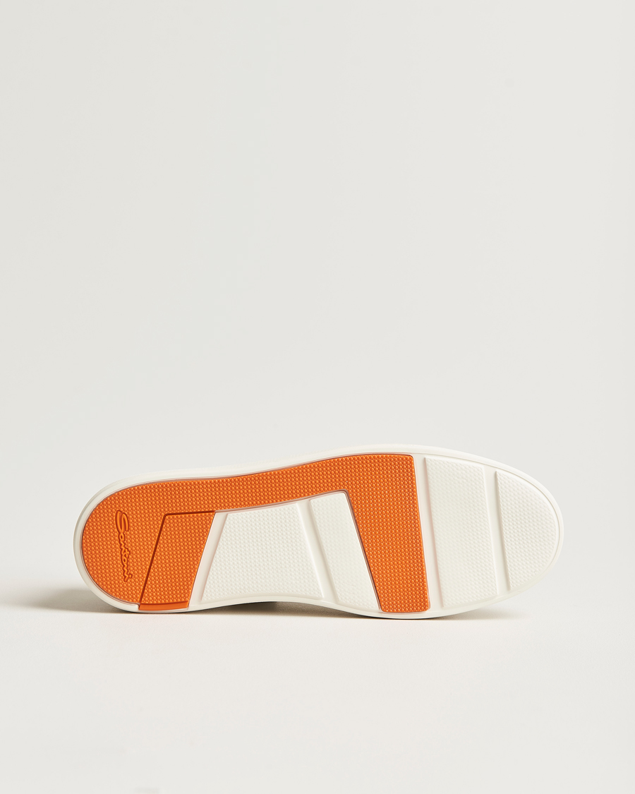 Men | Sneakers | Santoni | Low Top Grain Leather Sneaker White Calf