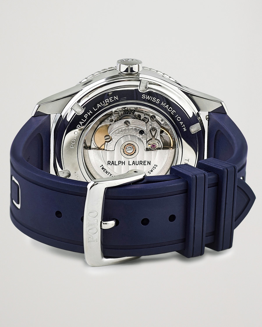 Men | Polo Ralph Lauren 42mm Automatic Pony Player White Dial/Blue Bezel | Polo Ralph Lauren | 42mm Automatic Pony Player White Dial/Blue Bezel