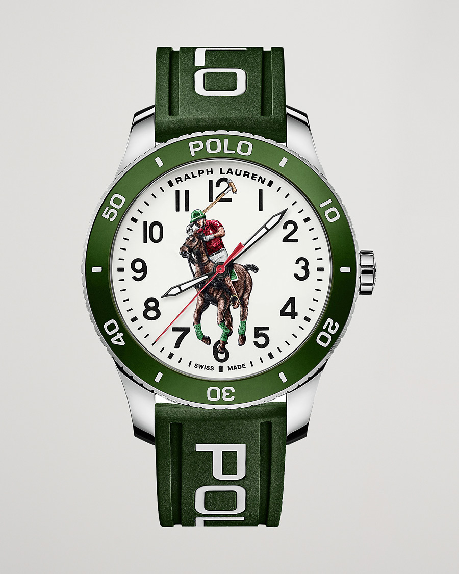 Men | Watches | Polo Ralph Lauren | 42mm Automatic Pony Player  White Dial/Green Bezel