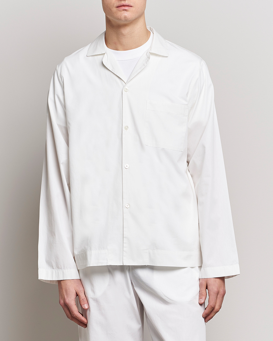 Men | Pyjama Tops | Tekla | Poplin Pyjama Shirt Alabaster White