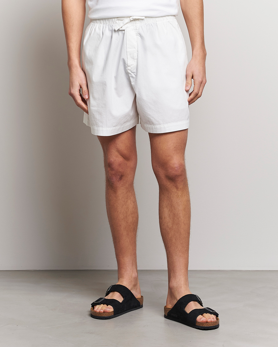 Men | Pyjama Bottoms | Tekla | Poplin Pyjama Shorts Alabaster White