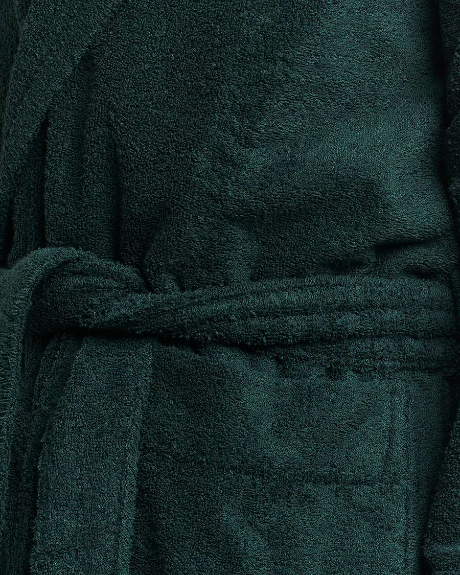 Men | Pyjamas & Robes | Tekla | Organic Terry Hooded Bathrobe Forest Green