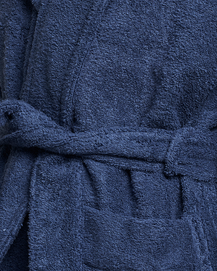 Men | Pyjamas & Robes | Tekla | Organic Terry Hooded Bathrobe Navy