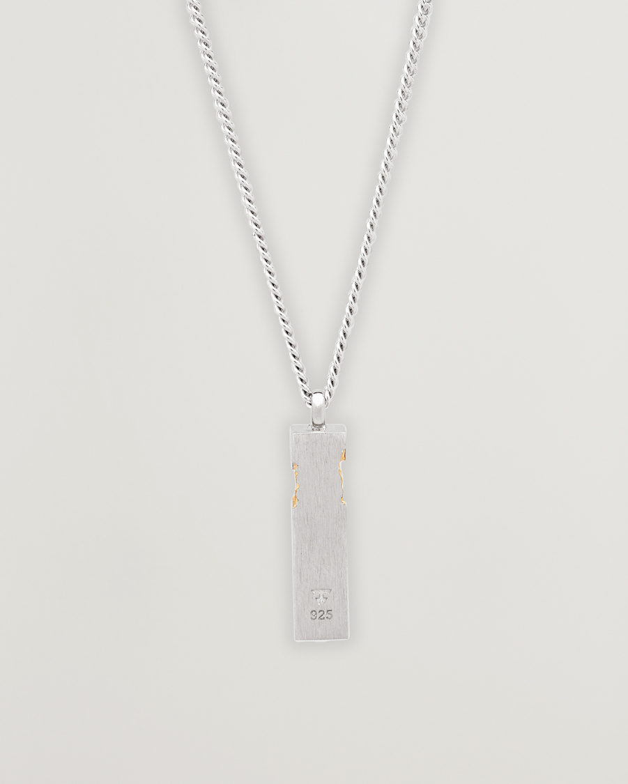 Men | Tom Wood Mined Cube Pendant Necklace Silver | Tom Wood | Mined Cube Pendant Necklace Silver