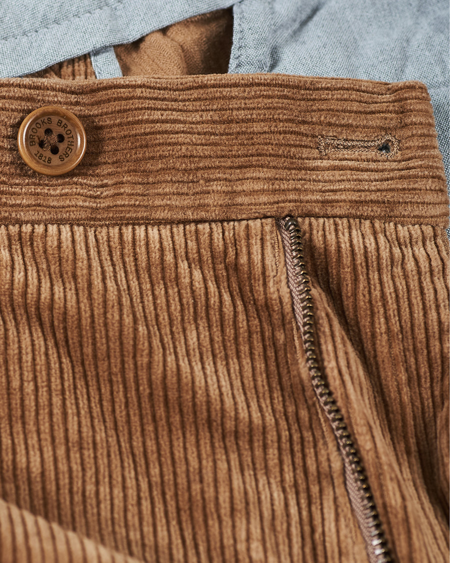 Men | Trousers | Brooks Brothers | Milano Fit Corduroy Trousers Camel