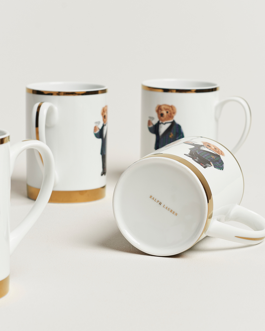 Men | Home | Ralph Lauren Home | Thompson Bear Porcelain Mug Set 4pcs White/Gold