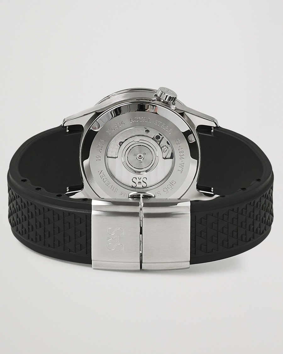 Men | Sjöö Sandström Royal Steel Worldtimer 36mm Blue with Rubber | Sjöö Sandström | Royal Steel Worldtimer 36mm Blue with Rubber