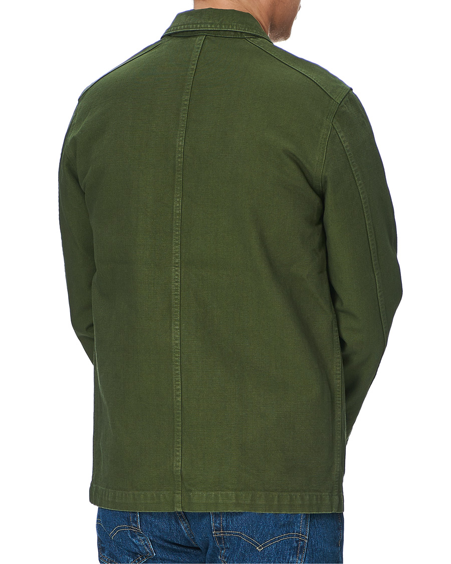 Men | Coats & Jackets | Drake's | Cotton Canvas Five Pocket Chore Jacket Green