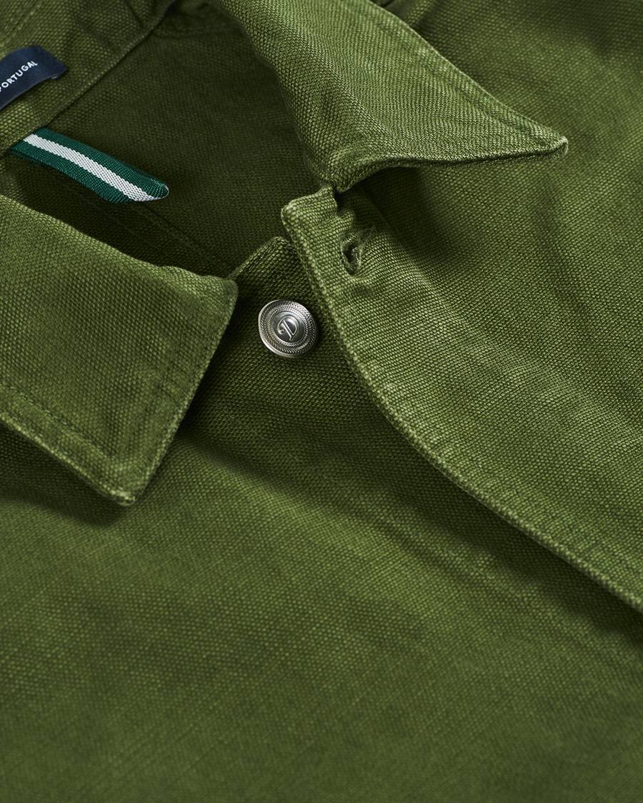 Men | Coats & Jackets | Drake's | Cotton Canvas Five Pocket Chore Jacket Green