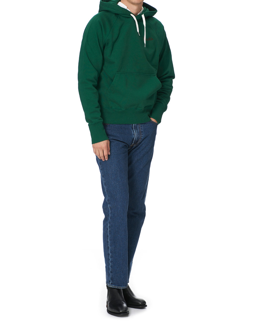Men | Sweaters & Knitwear | Drake's | Hooded Cotton Sweatshirt Green