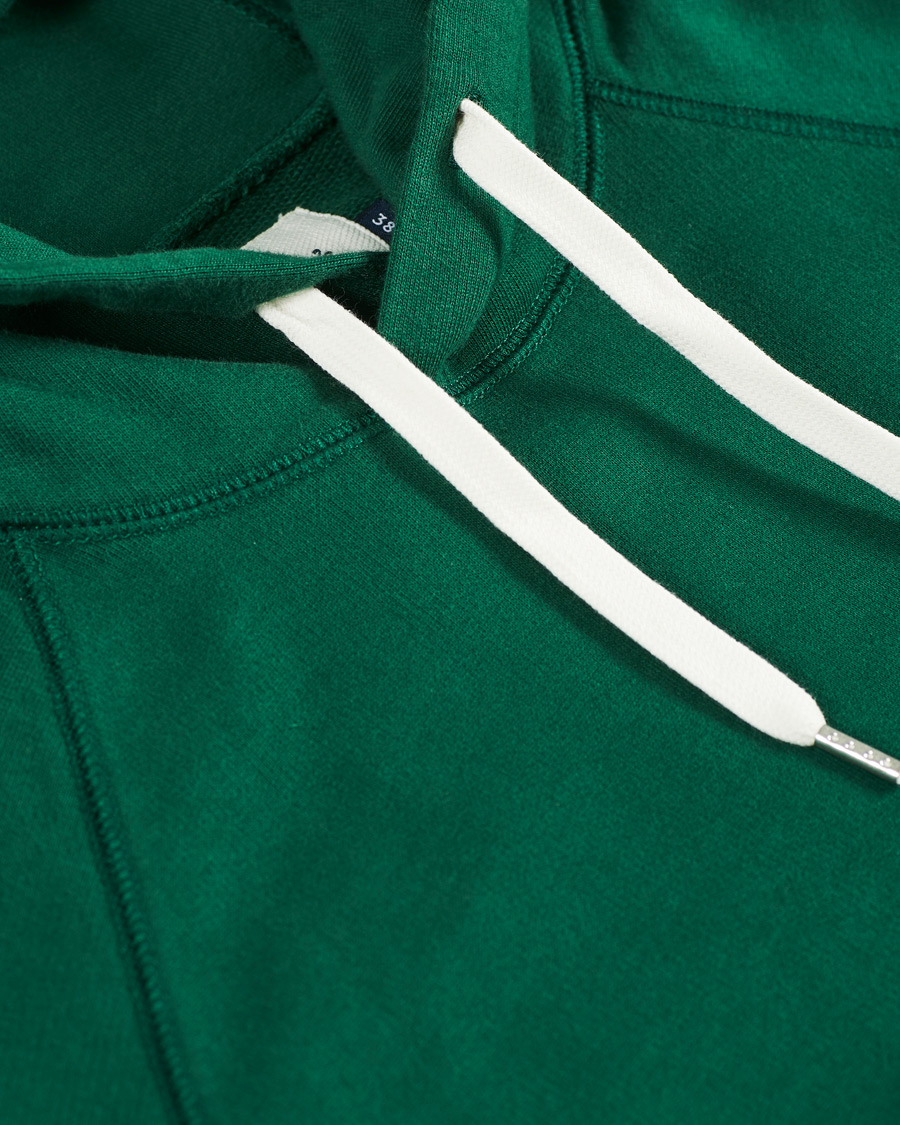 Men | Sweaters & Knitwear | Drake's | Hooded Cotton Sweatshirt Green