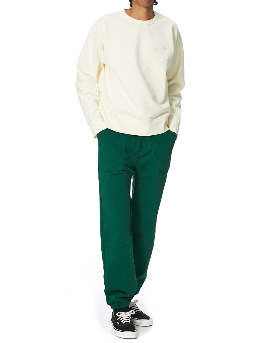 Men | Trousers | Drake's | Cotton Jogging Bottoms Green