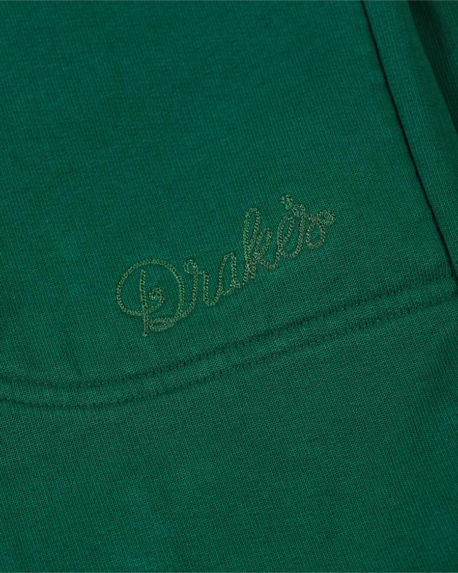 Men | Trousers | Drake's | Cotton Jogging Bottoms Green