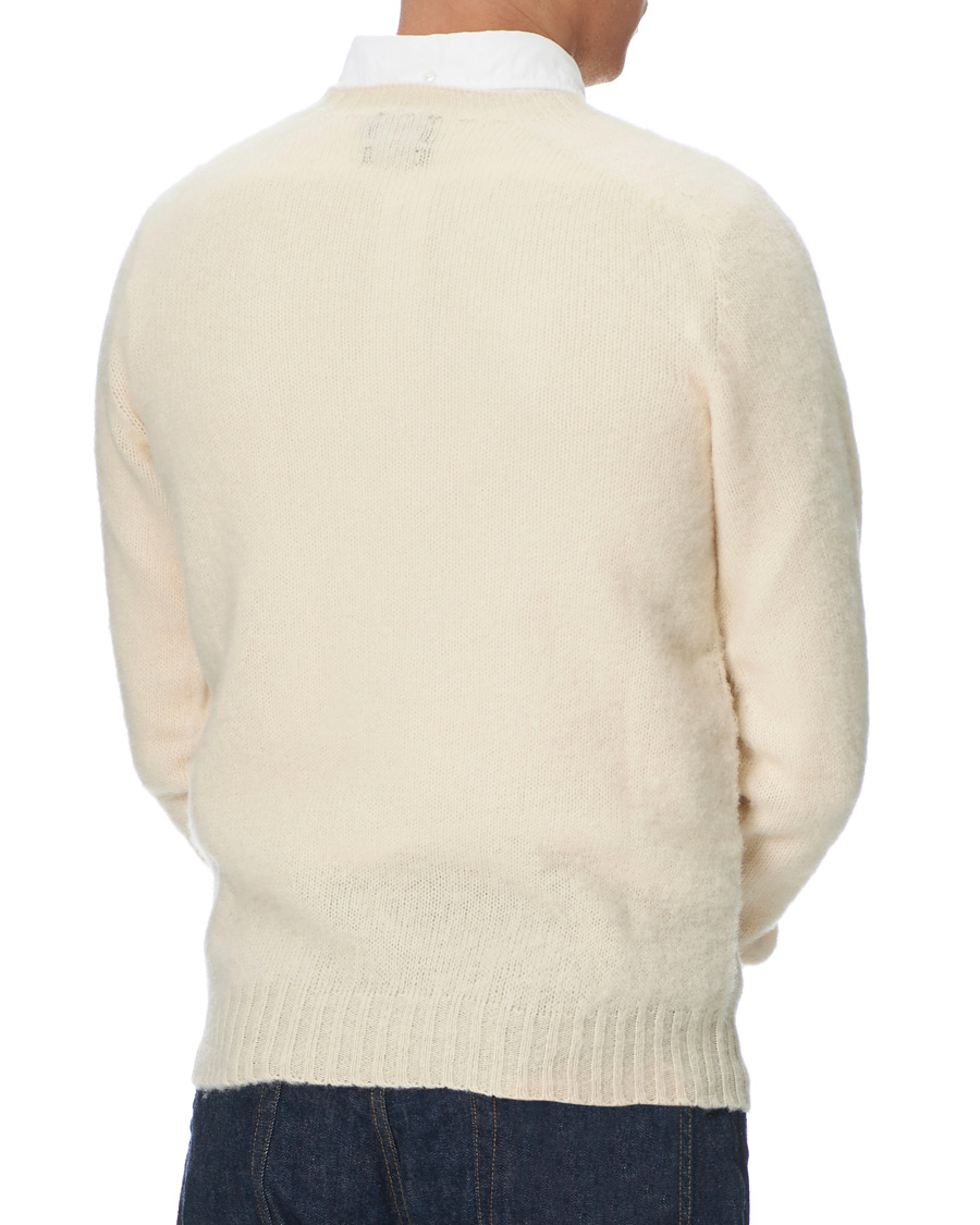 Men | Sweaters & Knitwear | Drake's | Shetland Crew Neck Jumper Ecru
