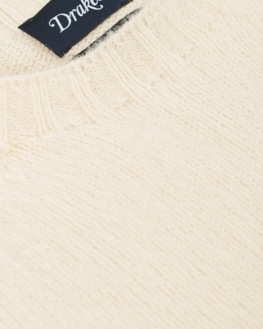 Men | Sweaters & Knitwear | Drake's | Shetland Crew Neck Jumper Ecru