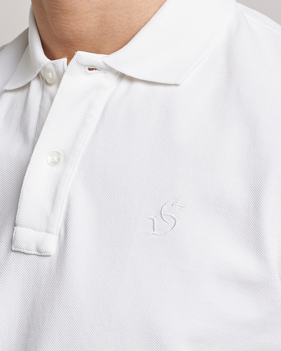Men | Polo Shirts | Drake's | Short Sleeve Pique Polo White