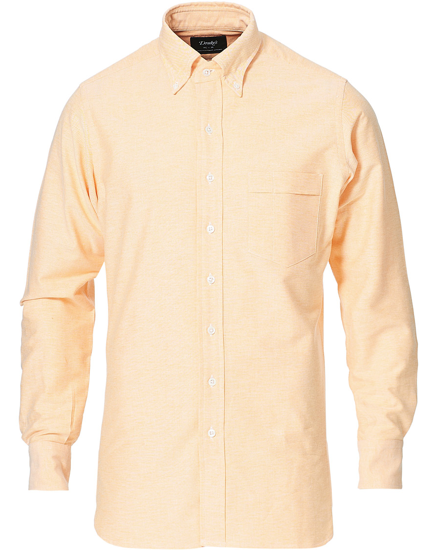 Men | Old product images | Drake's | Button Down Oxford Shirt Orange