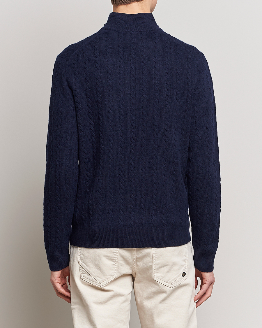 Men | Sweaters & Knitwear | Polo Ralph Lauren | Cotton/Wool Cable Half-Zip Hunter Navy
