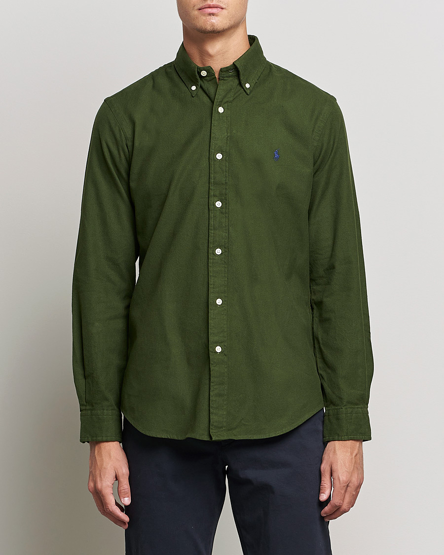 Men | Clothing | Polo Ralph Lauren | Brushed Flannel Shirt Classic Drab
