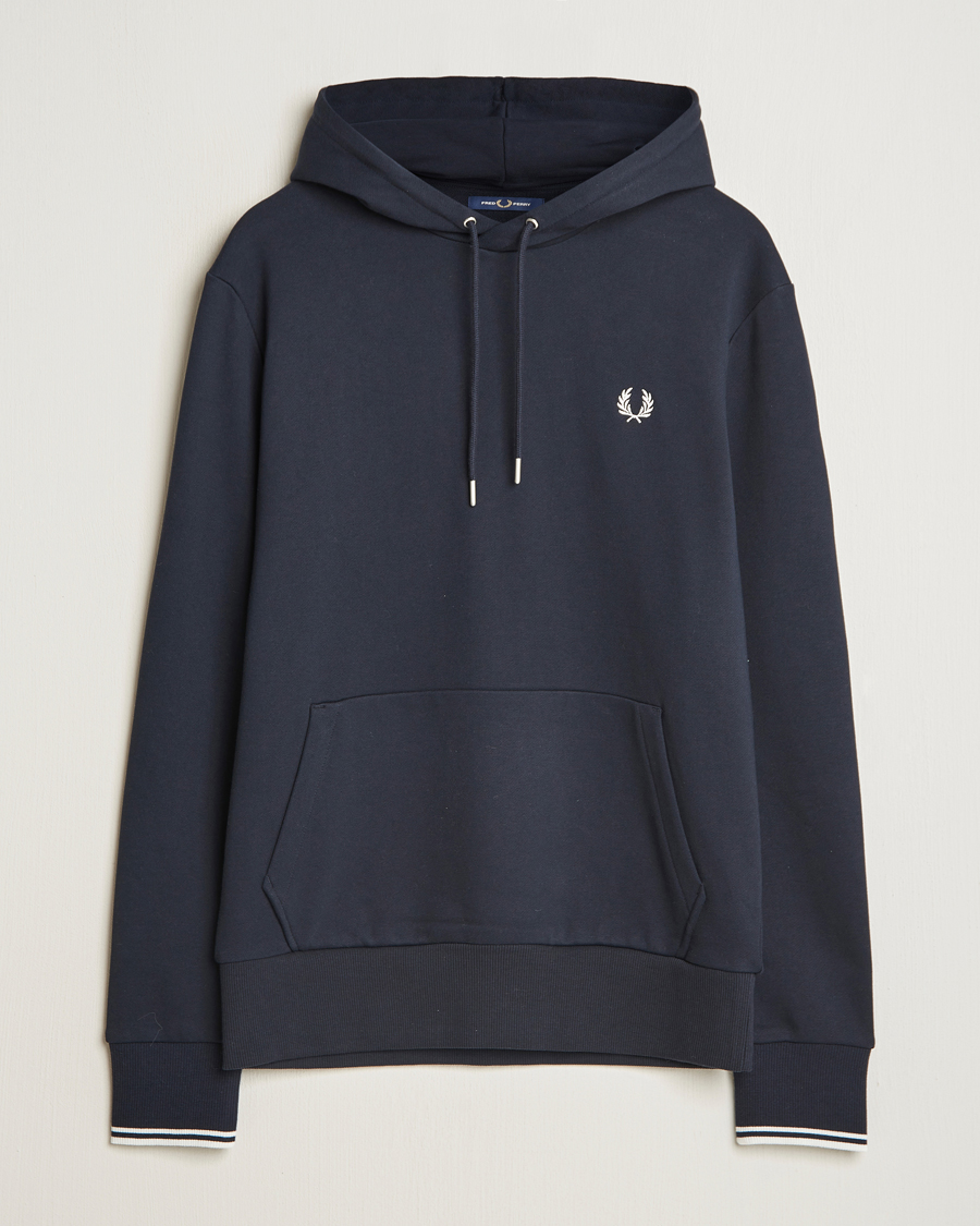 Men | Sweaters & Knitwear | Fred Perry | Tipped Hoodie Navy