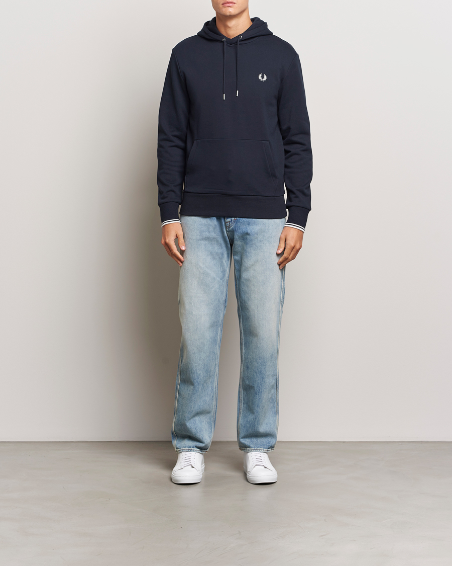 Men | Sweaters & Knitwear | Fred Perry | Tipped Hoodie Navy