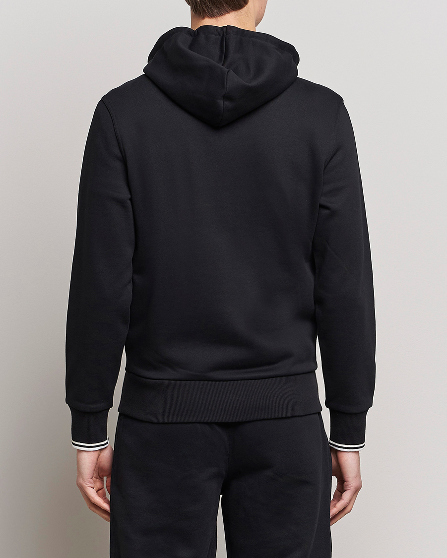 Men | Sweaters & Knitwear | Fred Perry | Full Zip Hooded Sweatshirt Black