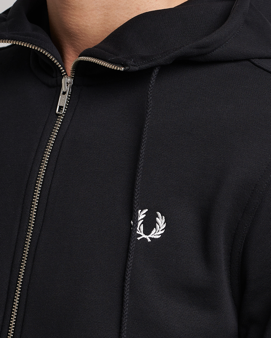 Men | Sweaters & Knitwear | Fred Perry | Full Zip Hooded Sweatshirt Black