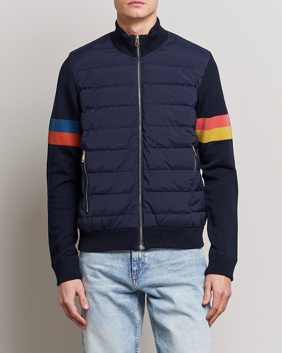 Men | Paul Smith | Paul Smith | Knitted Hybrid Down Jacket Navy