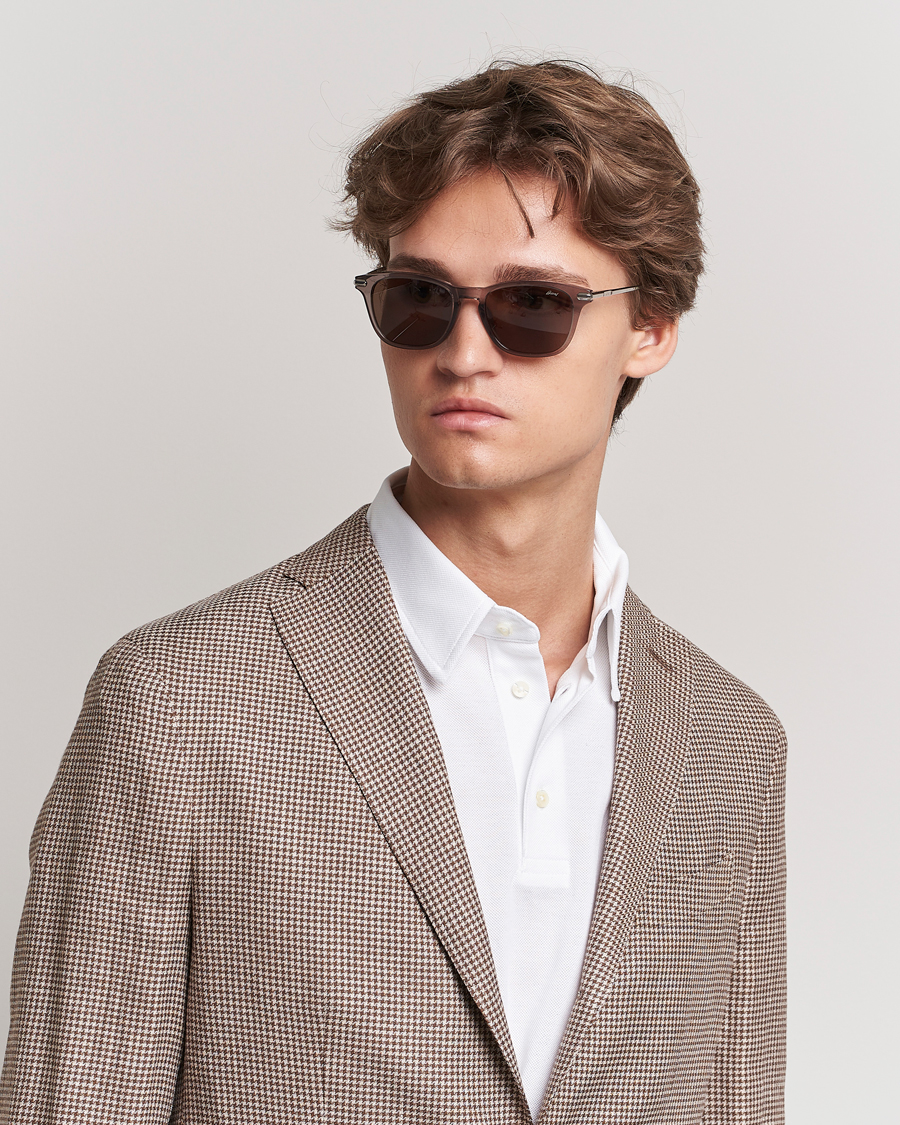 Men | D-frame Sunglasses | Brioni | BR0092S Titanium Sunglasses Grey Silver