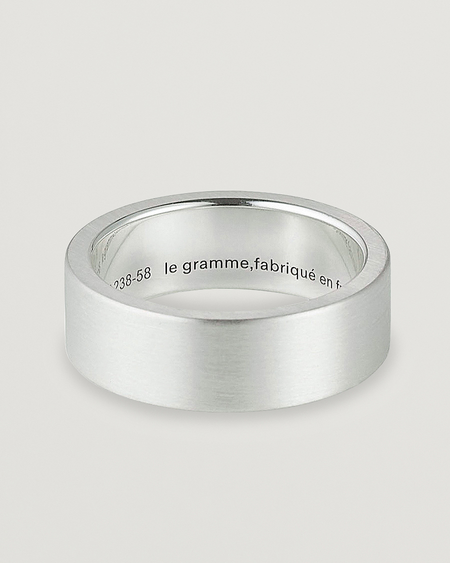 Men | Jewellery | LE GRAMME | Ribbon Brushed Ring Sterling Silver