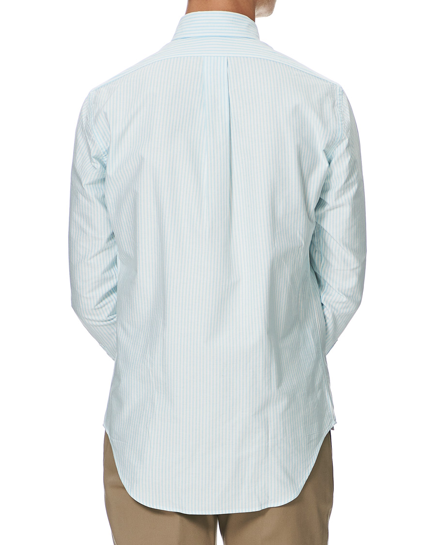 Men | Shirts | Kamakura Shirts | Slim Fit Oxford BD Sport Shirt Light Blue Stripe
