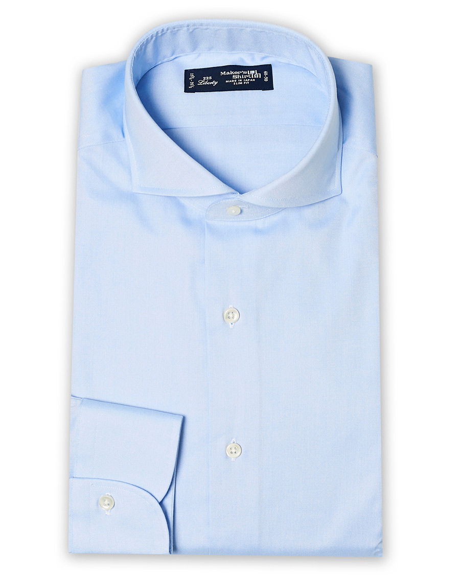 Men |  | Kamakura Shirts | Slim Fit Pinpoint Oxford Cutaway Shirt Sky Blue
