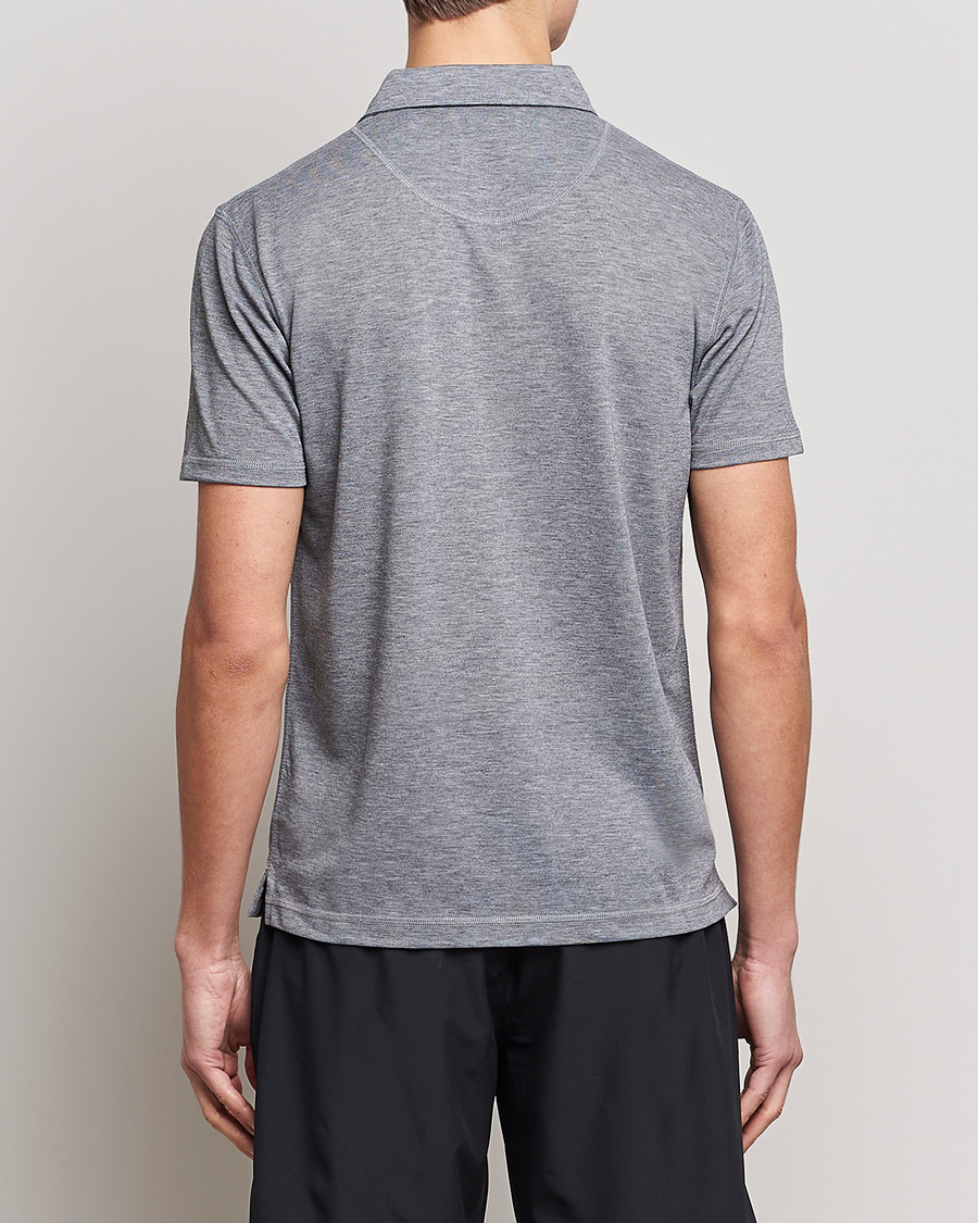 Men | Polo Shirts | Sunspel | Active Pique Polo Grey Melange