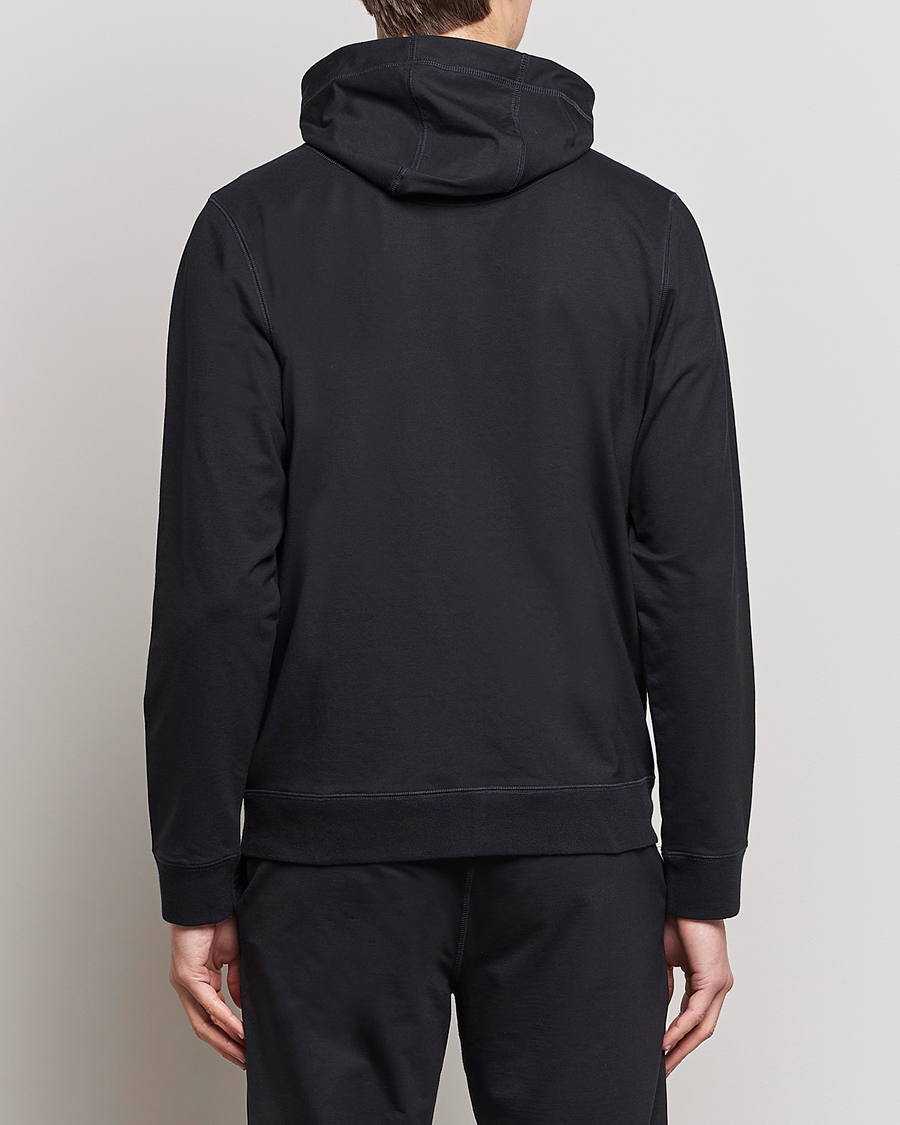 Men | Sweaters & Knitwear | Sunspel | Active Full Zip Hood Black