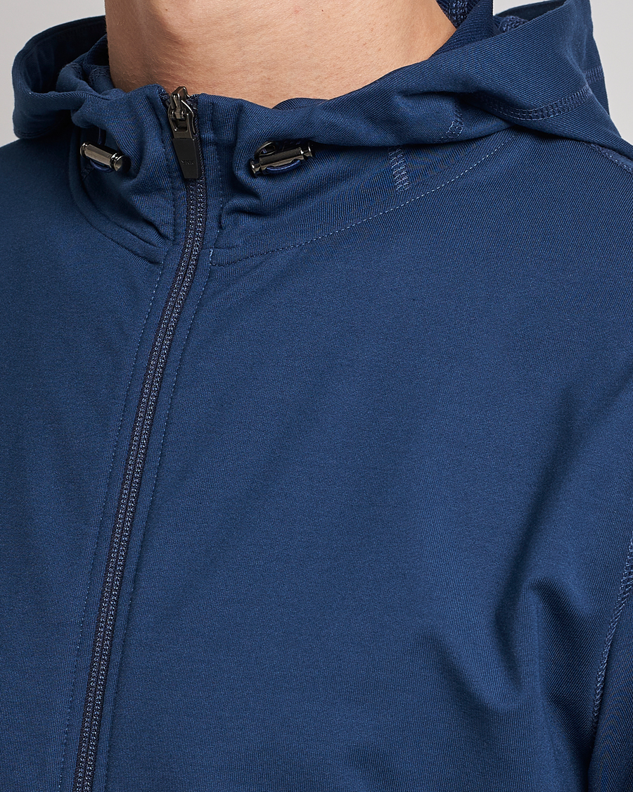 Men | Sweaters & Knitwear | Sunspel | Active Full Zip Hood Navy