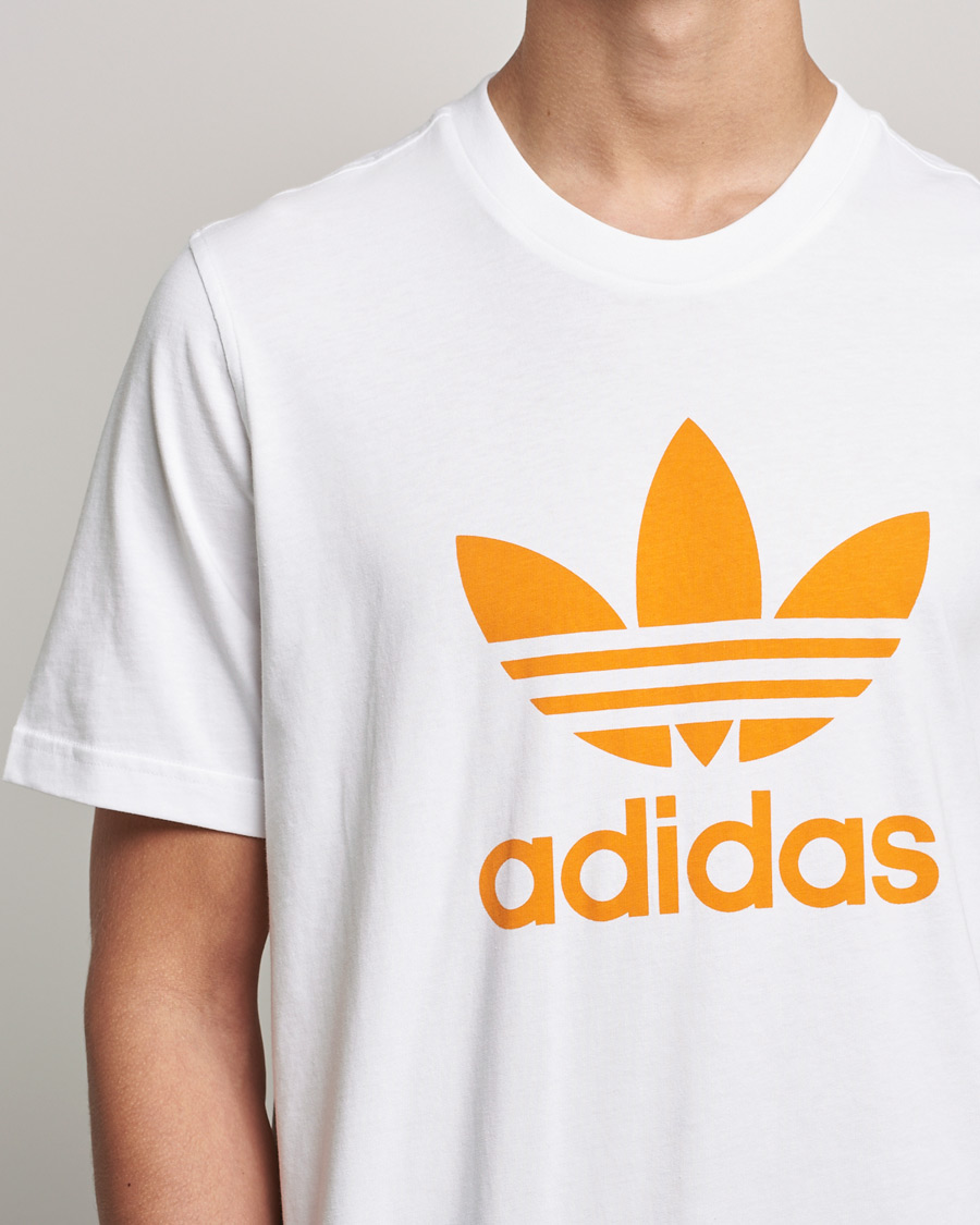 Men | T-Shirts | adidas Originals | Trefoil Crew Neck Tee White/Orange