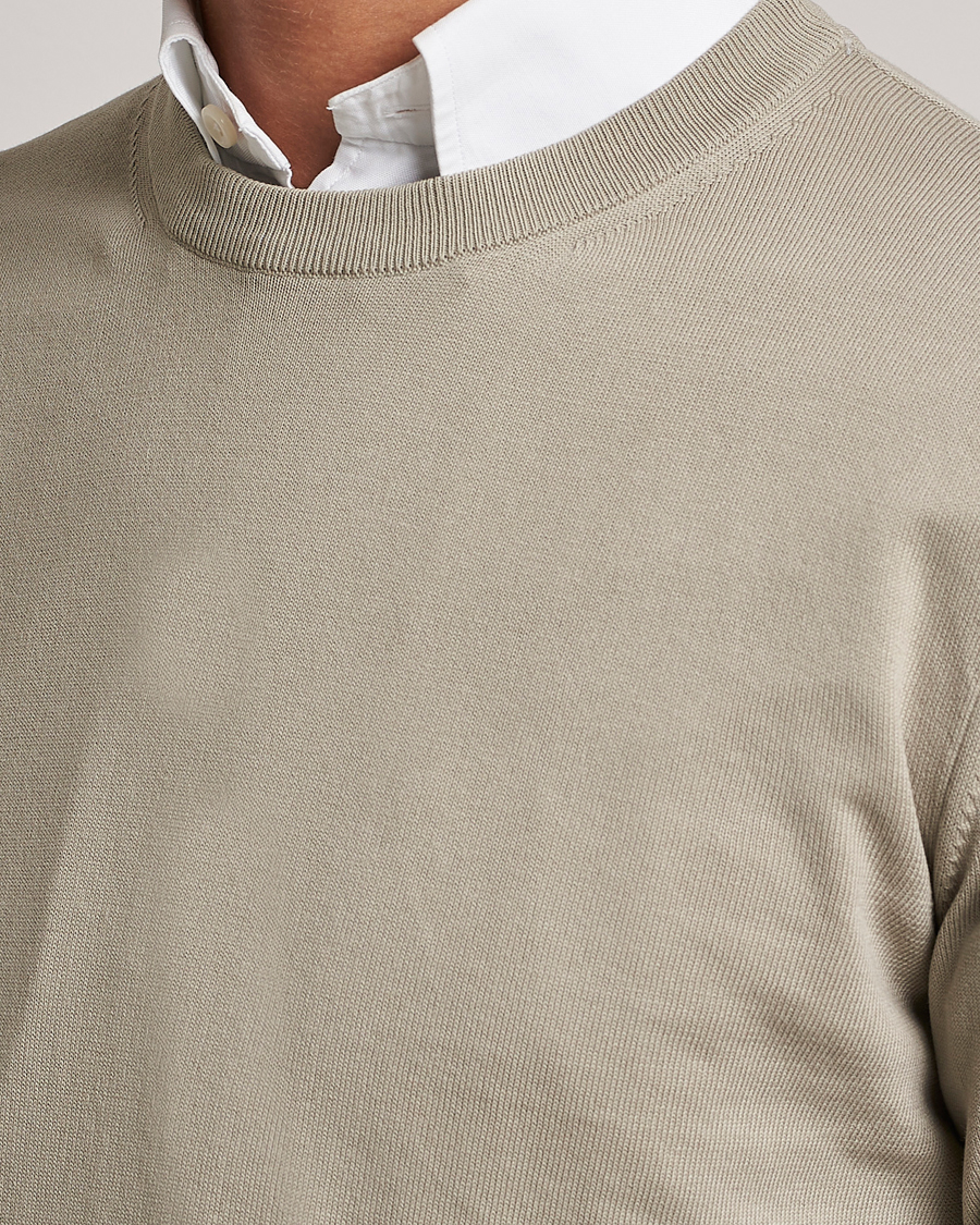 Men | Sweaters & Knitwear | Canali | Cotton Crew Neck Pullover Sage
