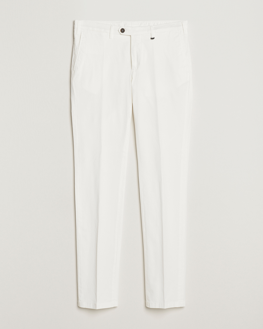 Men | Trousers | Canali | Cotton Stretch Chinos Optical White