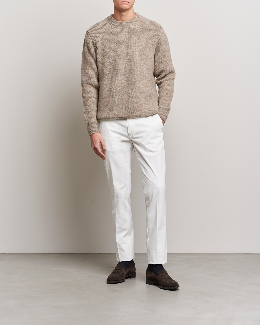 Men | Trousers | Canali | Cotton Stretch Chinos Optical White