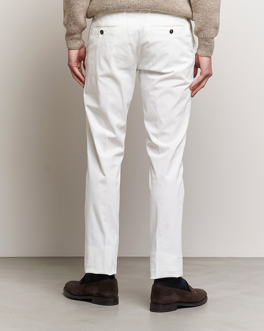 Men | Trousers | Canali | Cotton Stretch Chinos Optical White